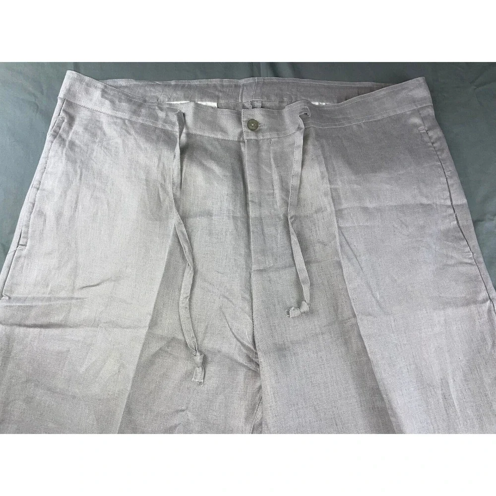 Bahaia Sol 100% Linen Chino Style Pants w/ Drawstring. Platinum Gray, 38. NWT!! - Picture 6 of 9